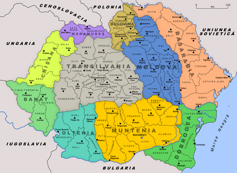Harta Romaniei dupa Marea Unire din 1918