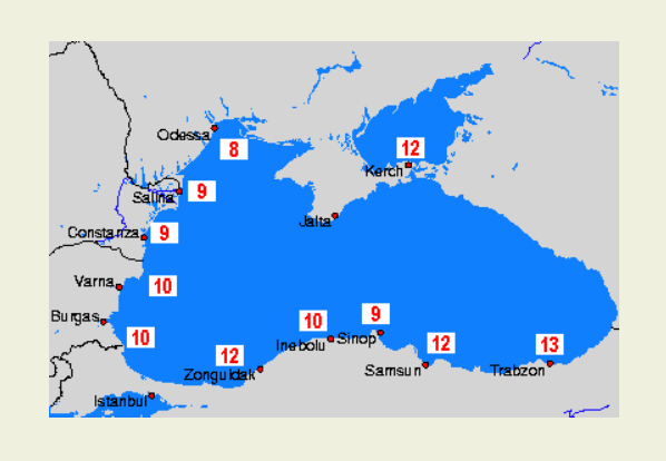 Температура черного моря алушта. Карта температуры черного моря. Температурная карта черного моря. Температурная карта Черноморского побережья. Максимальная температура черного моря.